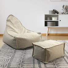 2 Piece Sanders Bean Bag & Ottoman Cover Set